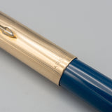 Parker 51 Aerometric (Teal Blue with gold converging lines cap)