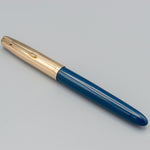 Parker 51 Aerometric (Teal Blue with gold converging lines cap)