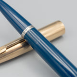 Parker 51 Aerometric (Teal Blue with gold converging lines cap)